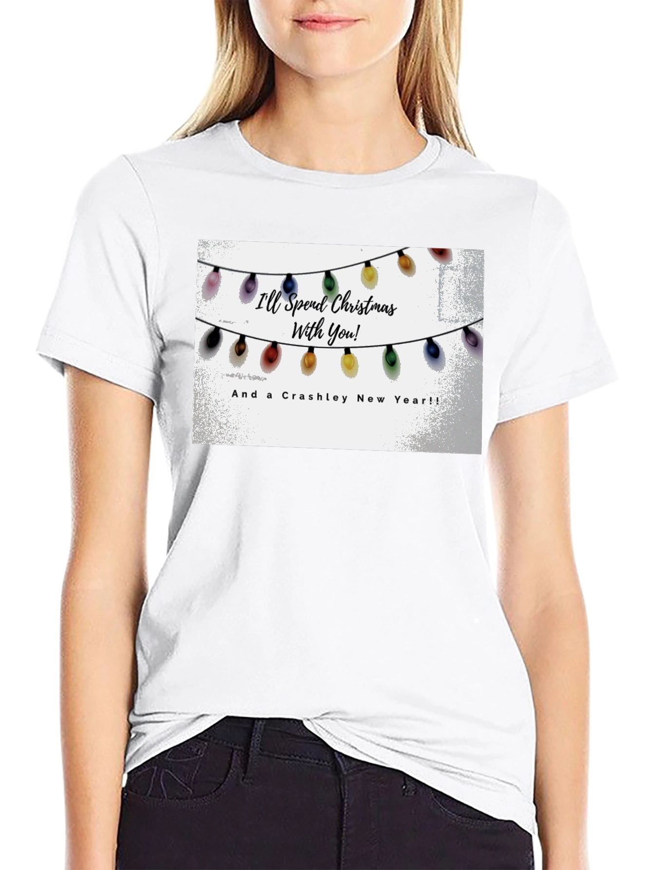 Crashley New Year Christmas Lights Graphic T-Shirt