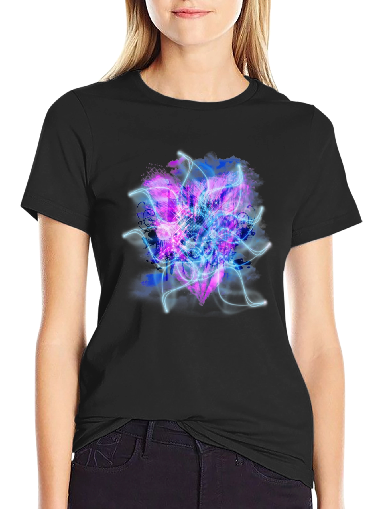 Electric Heart Graphic Black T-Shirt