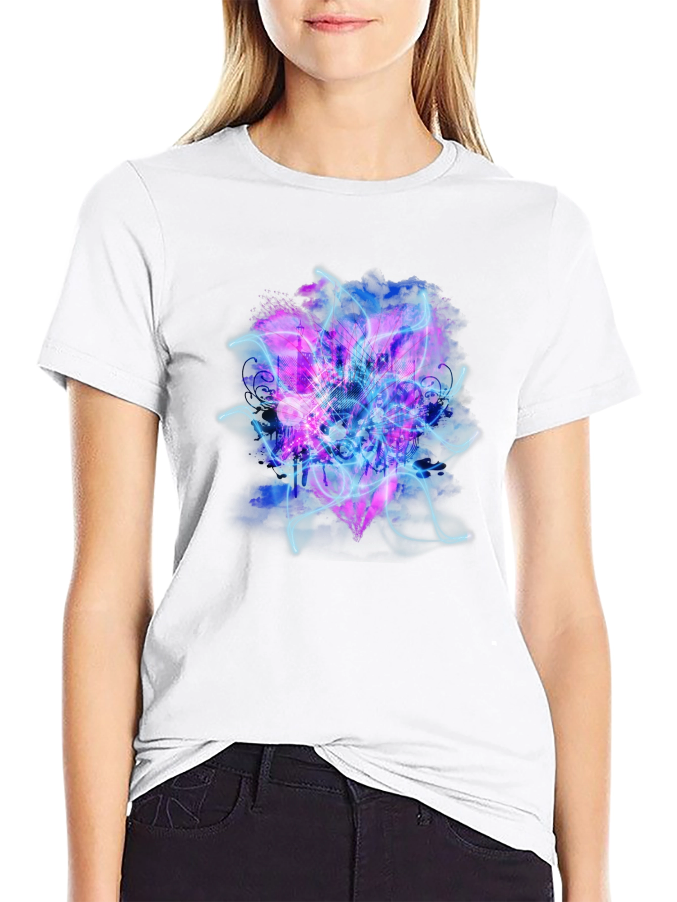 Electric Heart Graphic Black T-Shirt