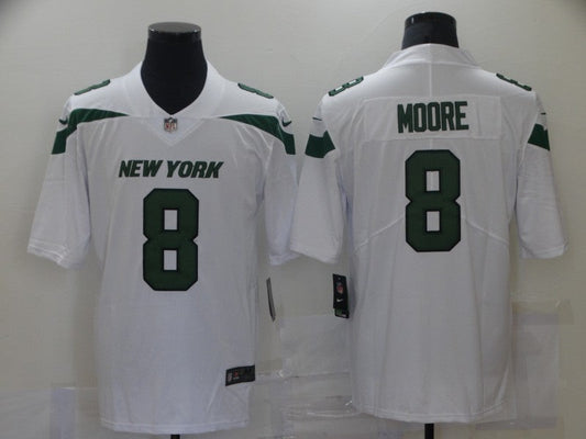 Men's New York Jets Elijah Moore #8 White Game Jerseys