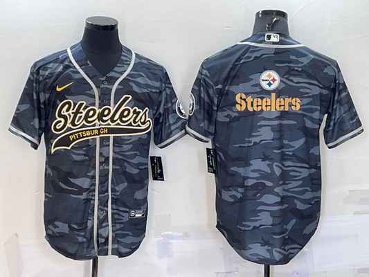 Men's Pittsburgh Steelers Gray Camouflage Fashion Jerseys