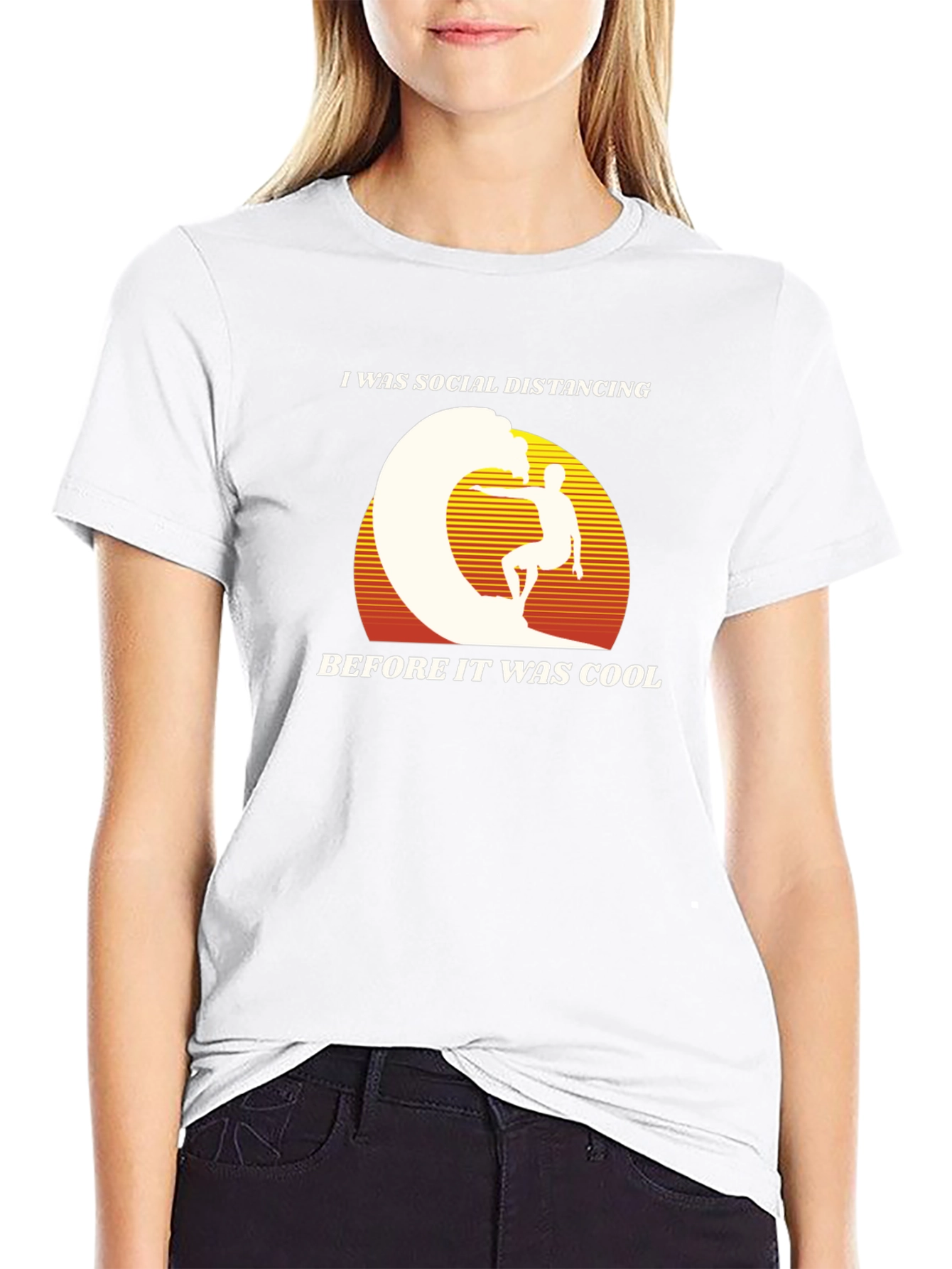 Social Distancing Surfer Graphic Tee - Retro Cool!