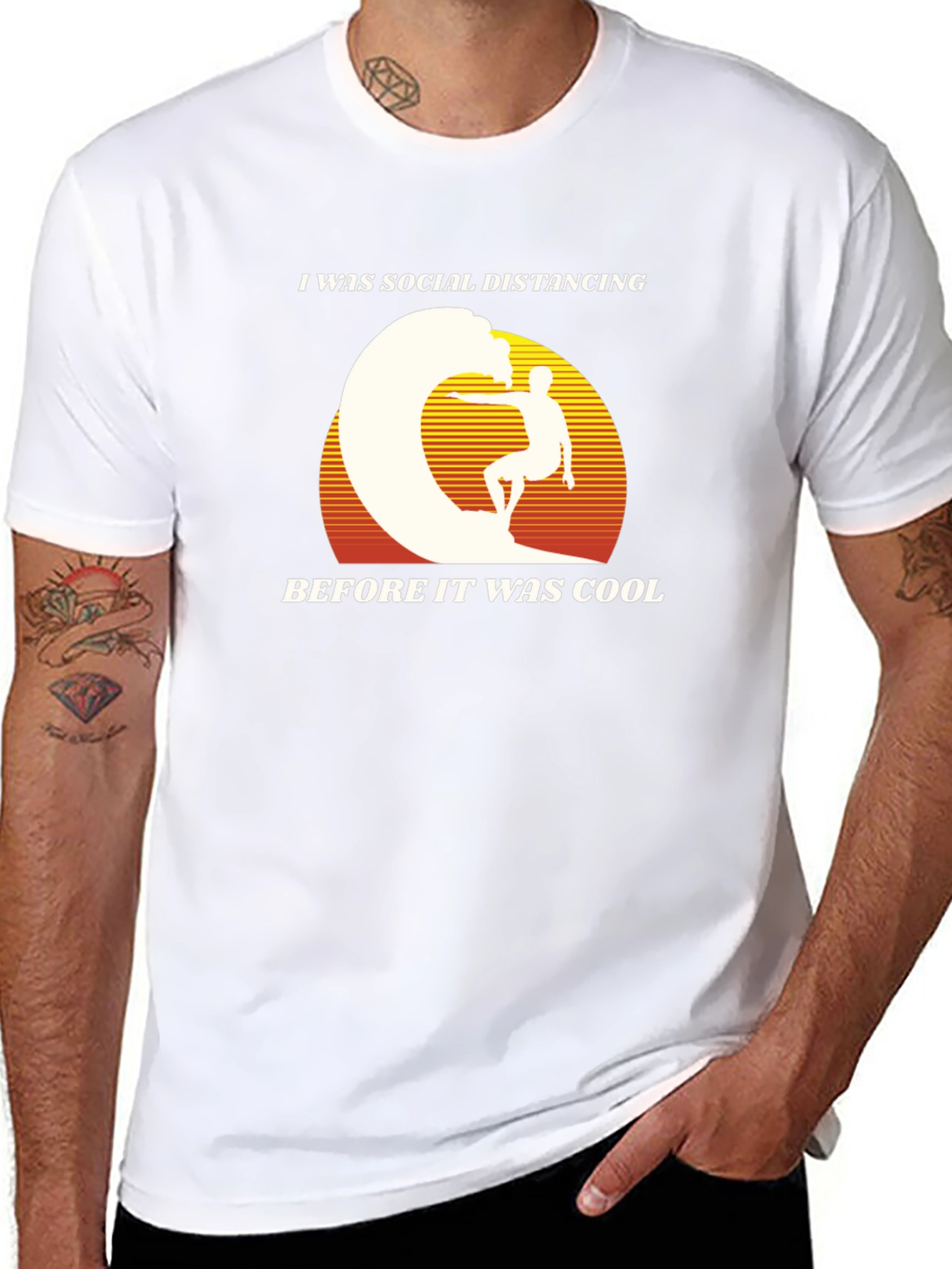 Social Distancing Surfer Graphic Tee - Retro Cool!