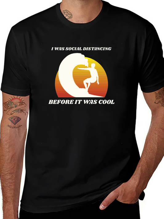 Social Distancing Surfer Graphic Tee - Retro Cool!