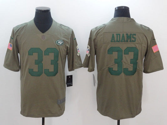 Men's New York Jets Jamal Adams #33 Brown Player Game Jerseys
