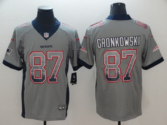 Men's New England Patriots Rob Gronkowski #87 Gray Game Jerseys