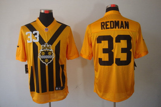 Men's Pittsburgh Steelers Isaac Redman #33 Gold Game Jerseys