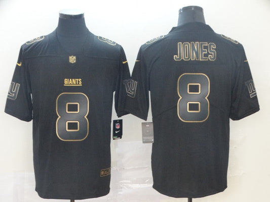 Men's New York Giants Daniel Jones #8 Black Player Game Jerseys