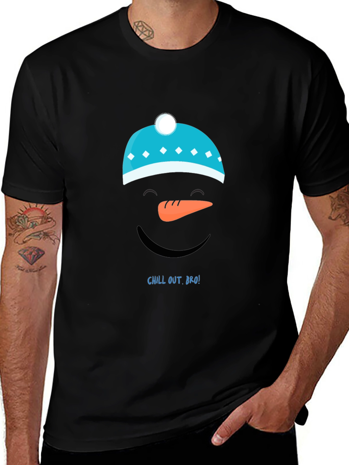 Chill Out Bro! Snowman Graphic Tee