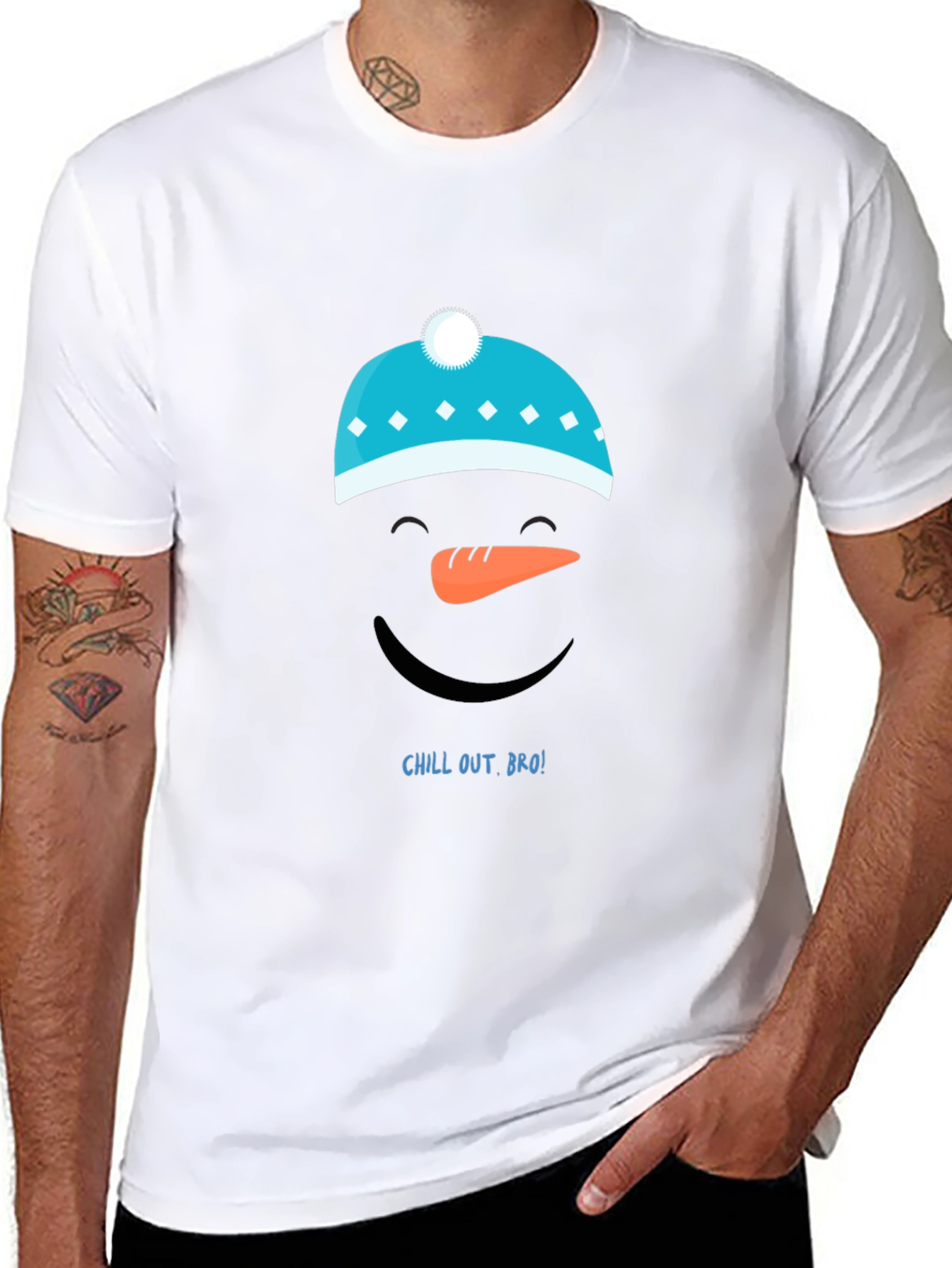 Chill Out Bro! Snowman Graphic Tee
