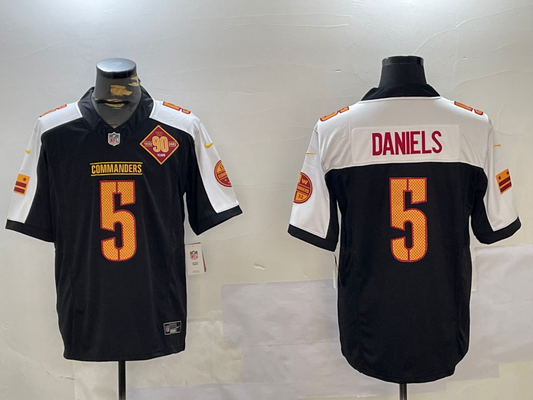 Men's Washington Commanders Jayden Daniels #5 Black Alternate Vapor Limited Jerseys