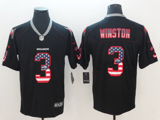 Men's Tampa Bay Buccaneers Jameis Winston #3 Black Alternate Game Jerseys