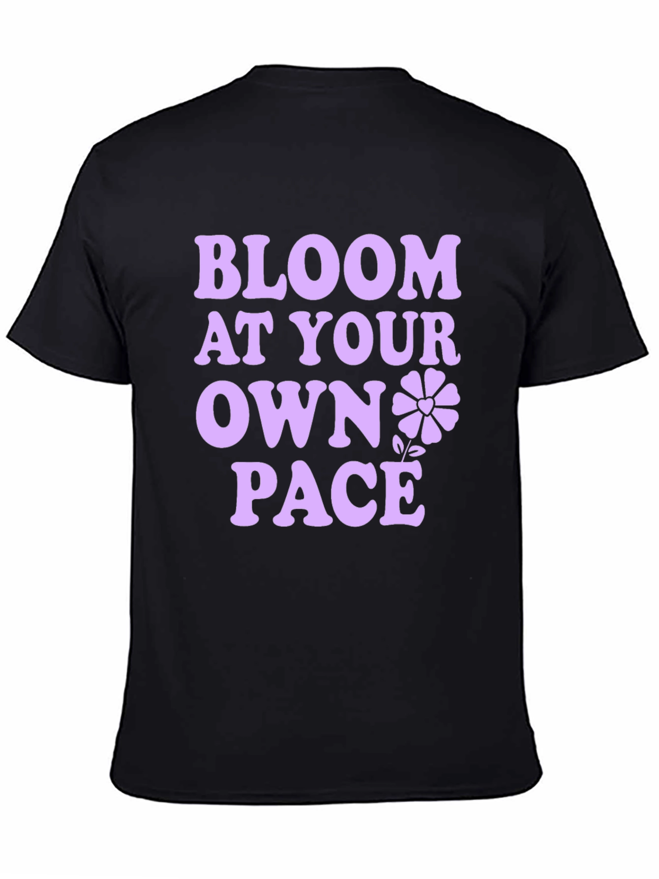 Bloom At Your Own Pace Black T-Shirt