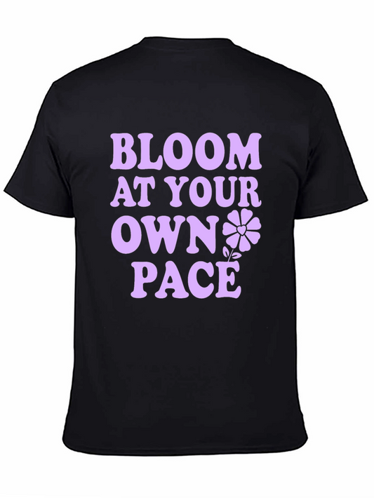 Bloom At Your Own Pace Black T-Shirt