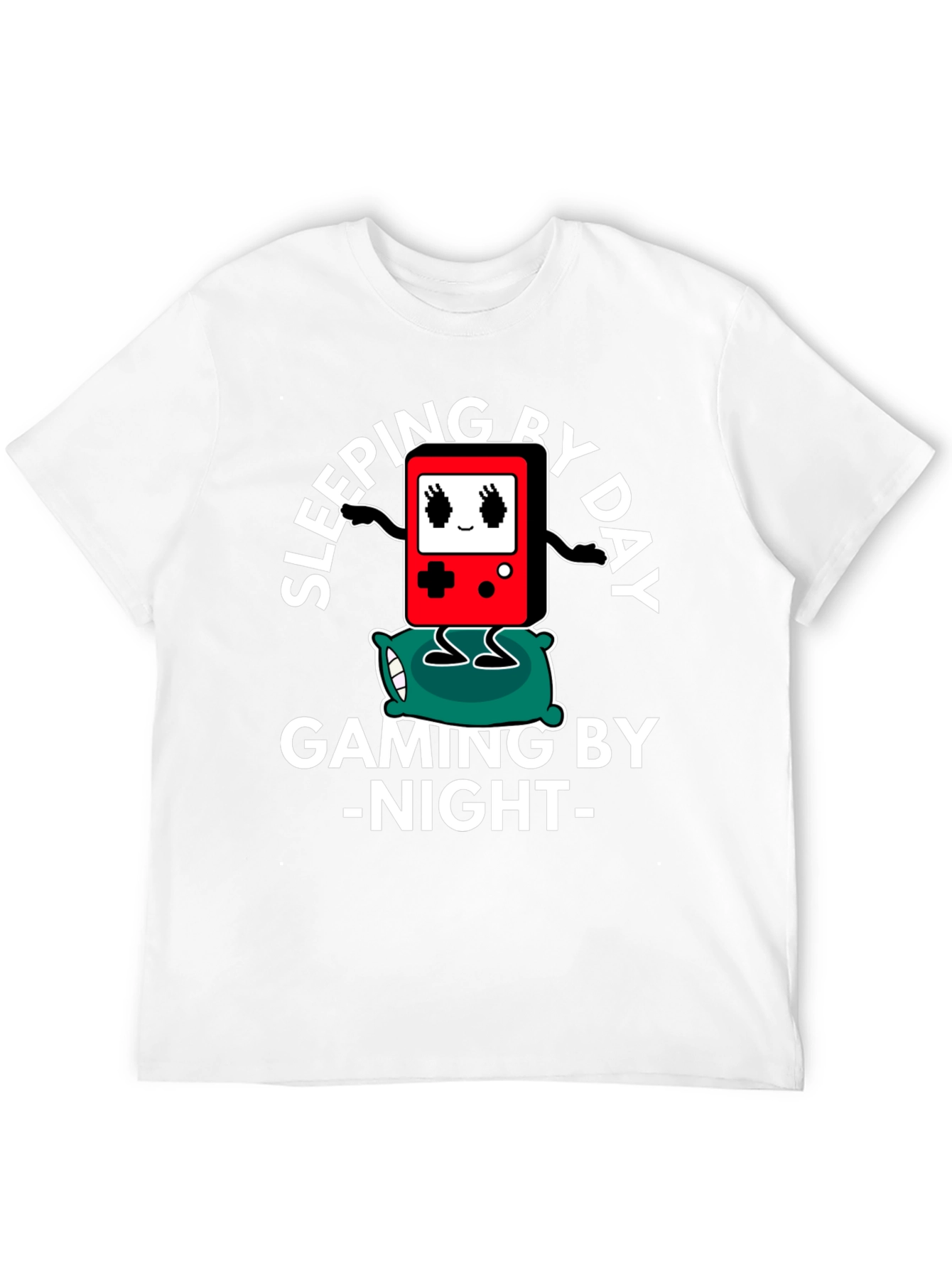 Gamer T-Shirt Sleeping by Day Gaming by Night Black
