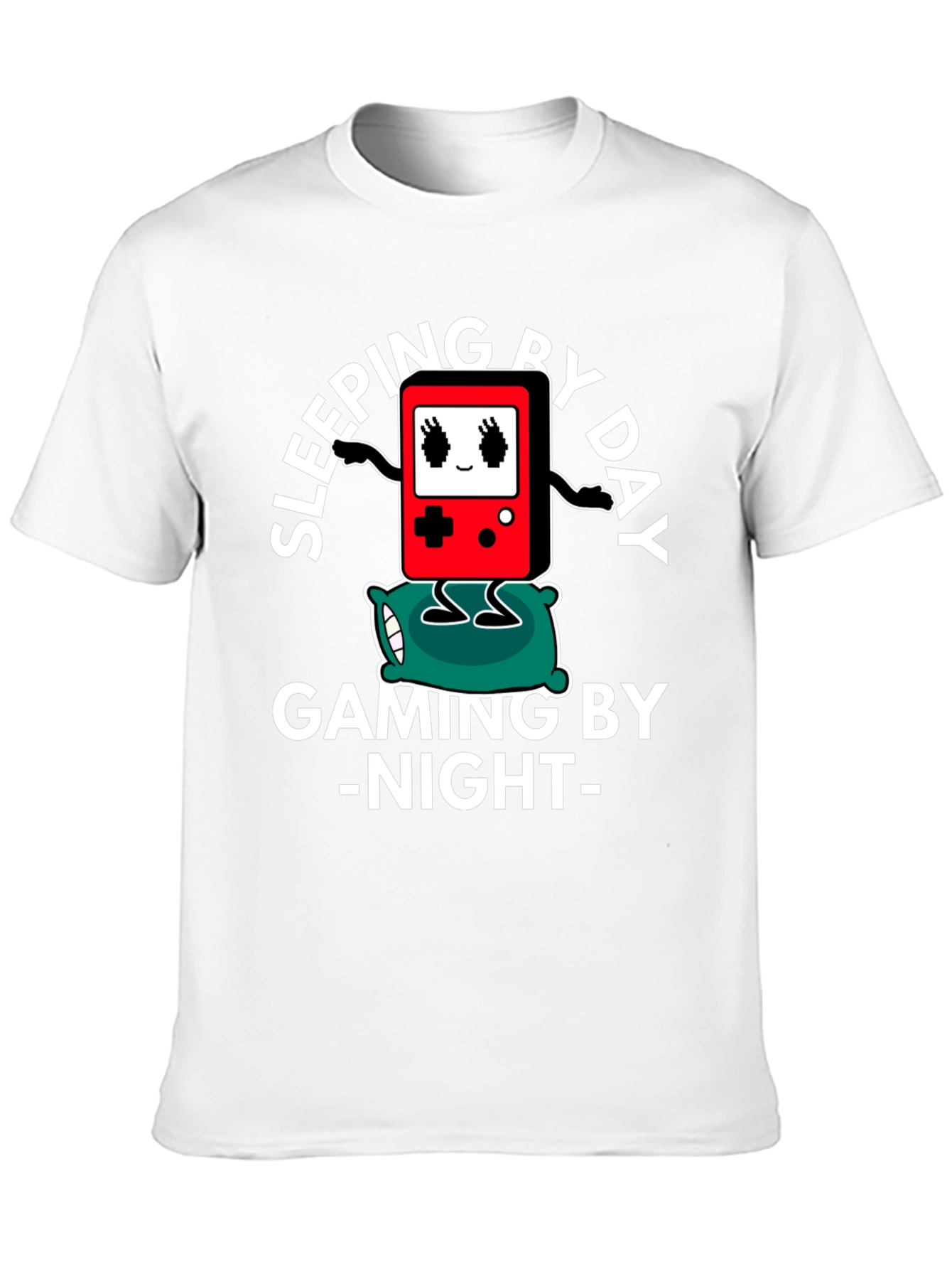 Gamer T-Shirt Sleeping by Day Gaming by Night Black