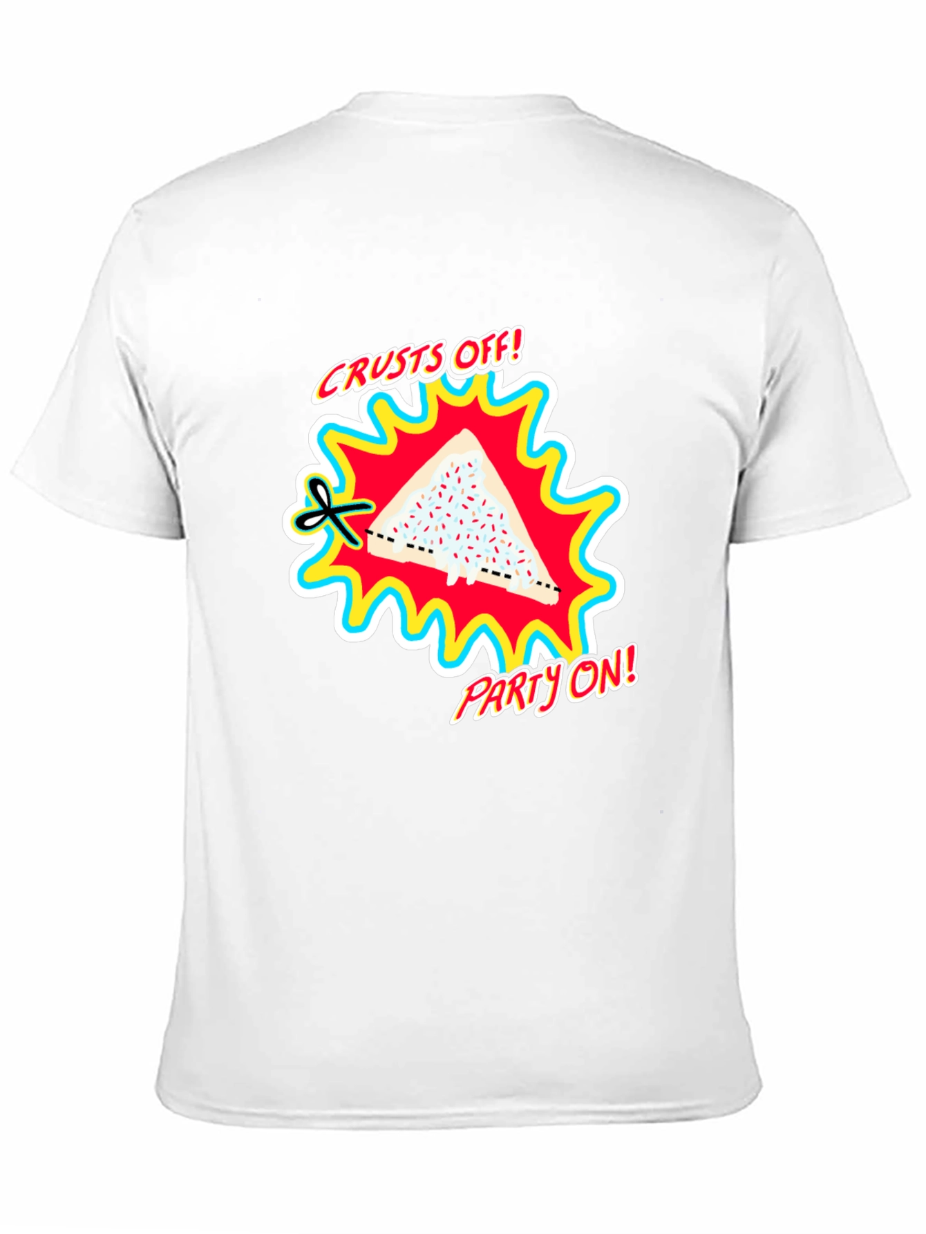 Crusts Off! Party On! Black Graphic Tee