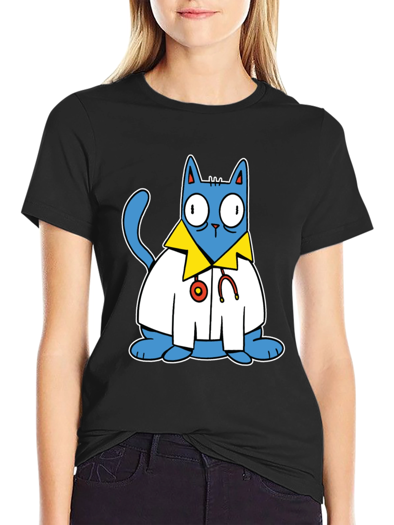 Doctor Cat T-Shirt - Funny Cartoon Tee