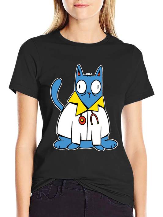Doctor Cat T-Shirt - Funny Cartoon Tee