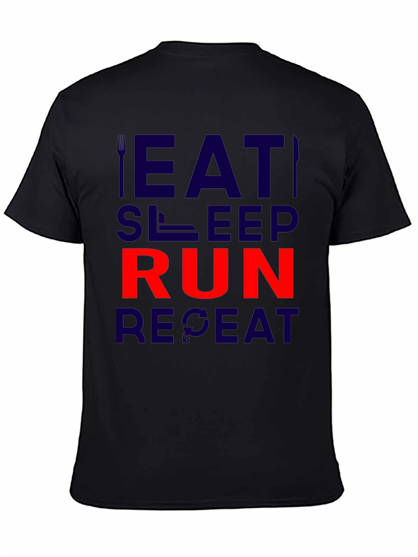 Eat Sleep Run Repeat Black T-Shirt