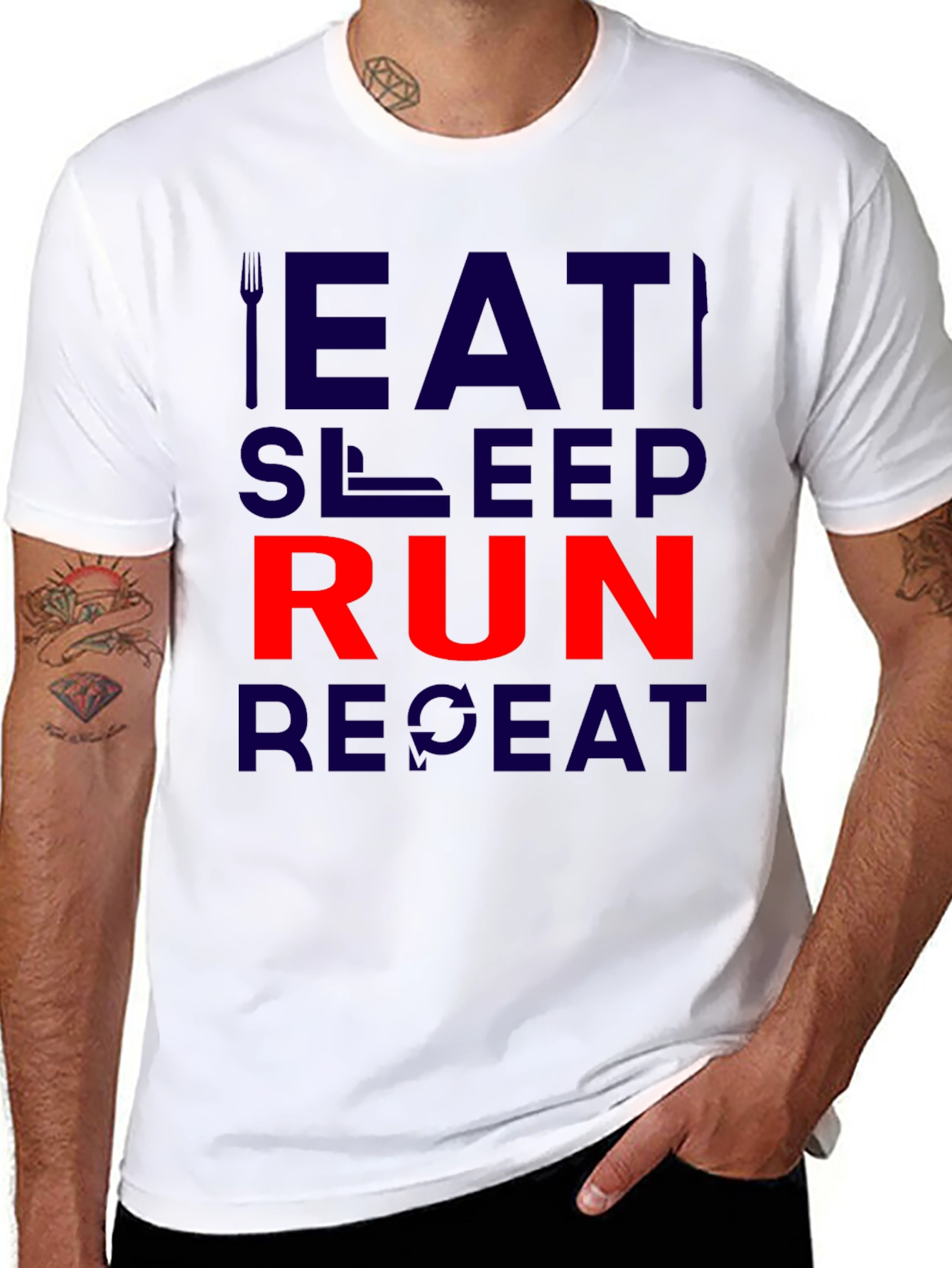 Eat Sleep Run Repeat Black T-Shirt