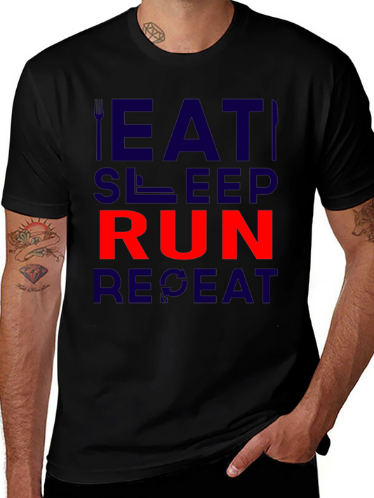 Eat Sleep Run Repeat Black T-Shirt