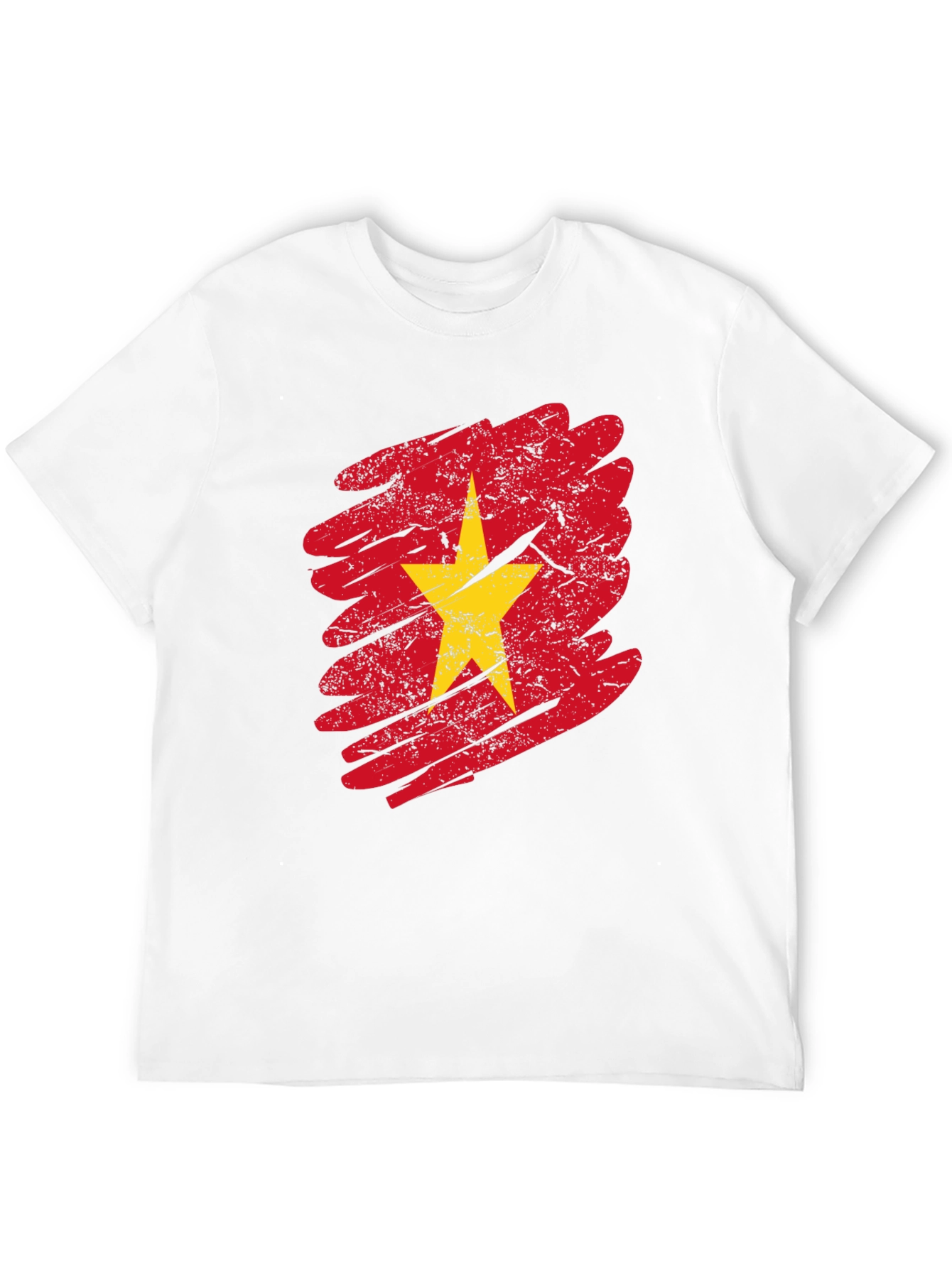 Vietnam Flag Graphic Tee - Distressed Print