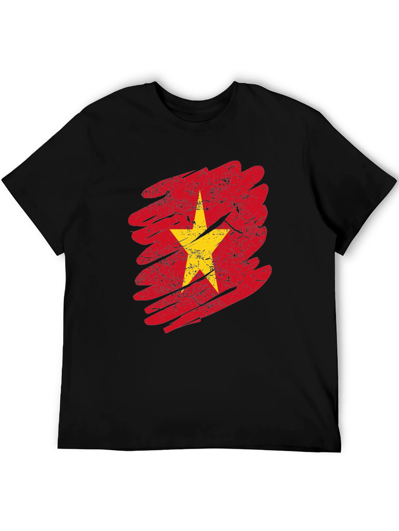 Vietnam Flag Graphic Tee - Distressed Print