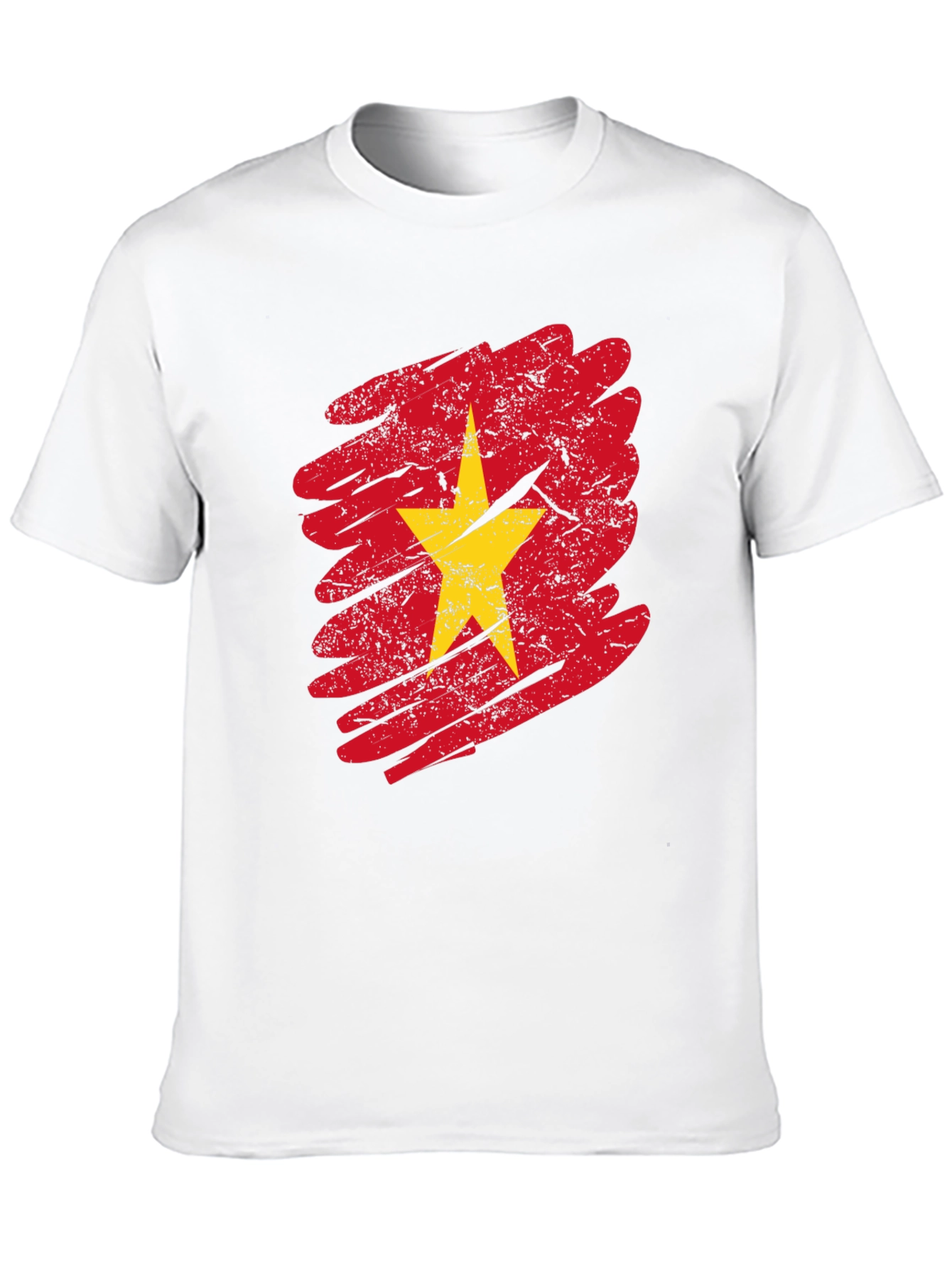 Vietnam Flag Graphic Tee - Distressed Print