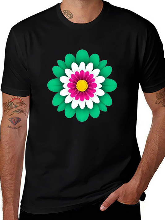 Floral Graphic Print Tee - Soft Cotton Blend