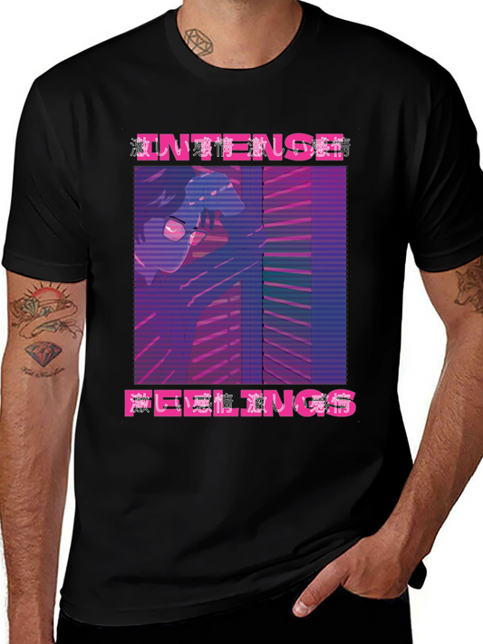 Intense Feelings Anime T-Shirt - Black