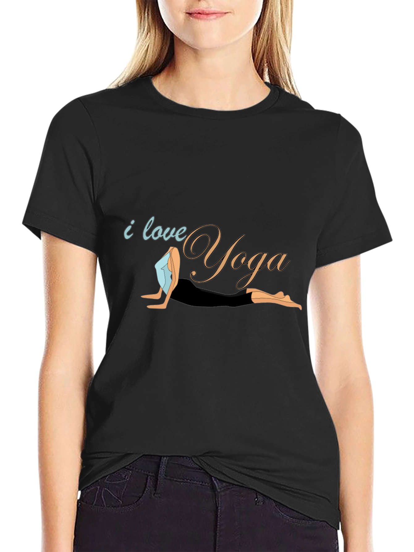 I Love Yoga Black T-Shirt