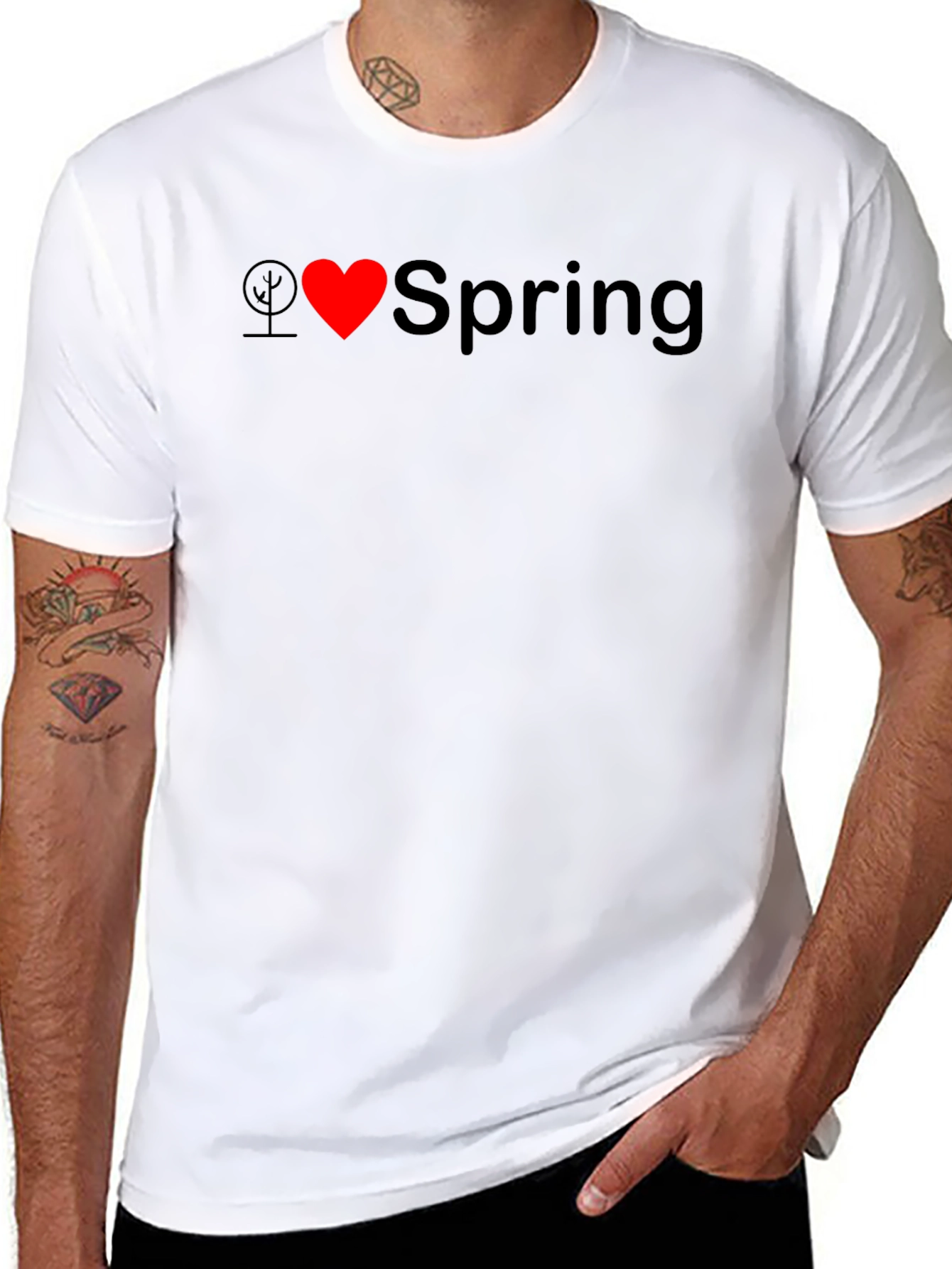 I Love Spring Black T-Shirt