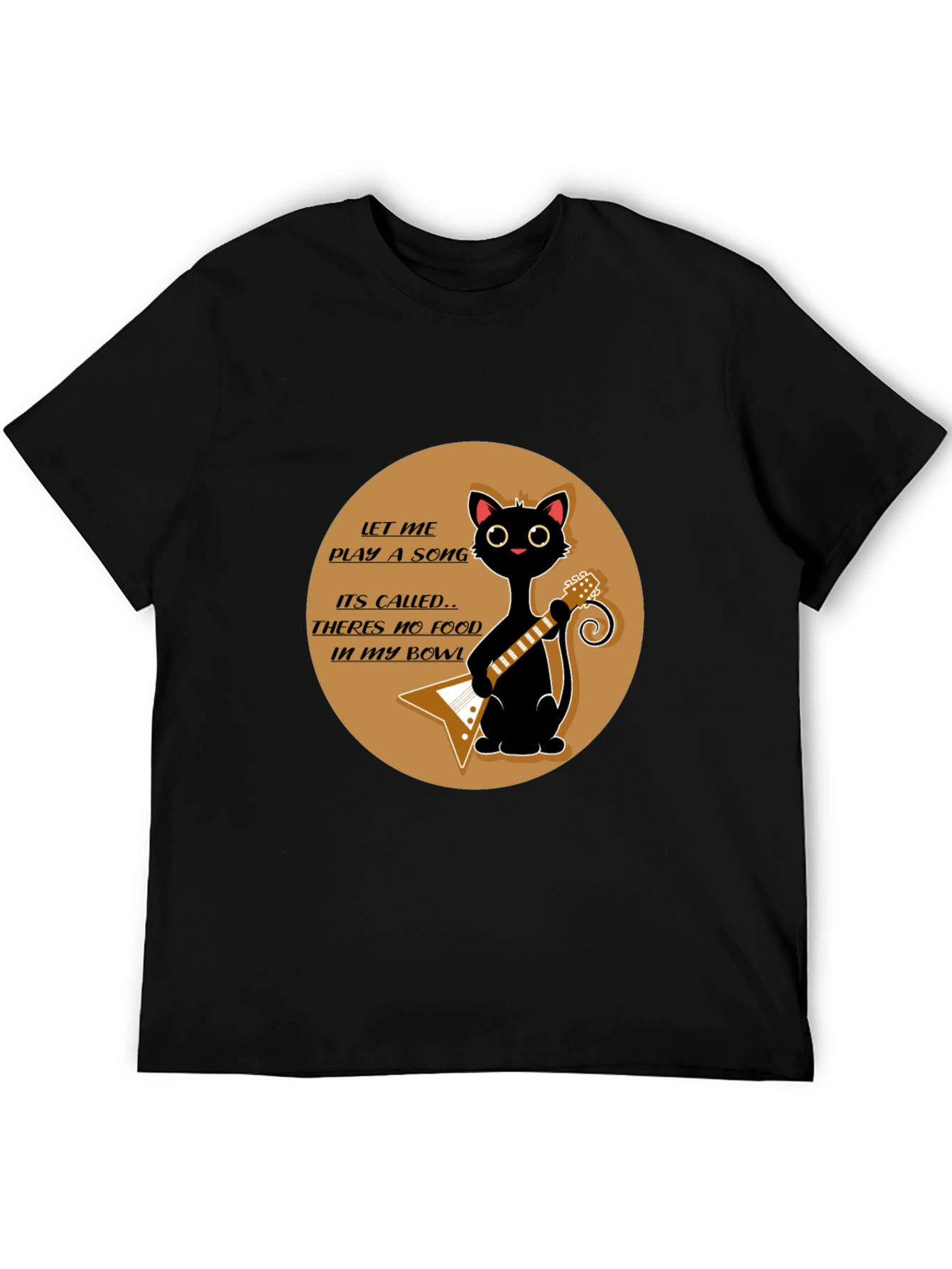 Cat Guitarist T-Shirt - No Food in My Bowl!