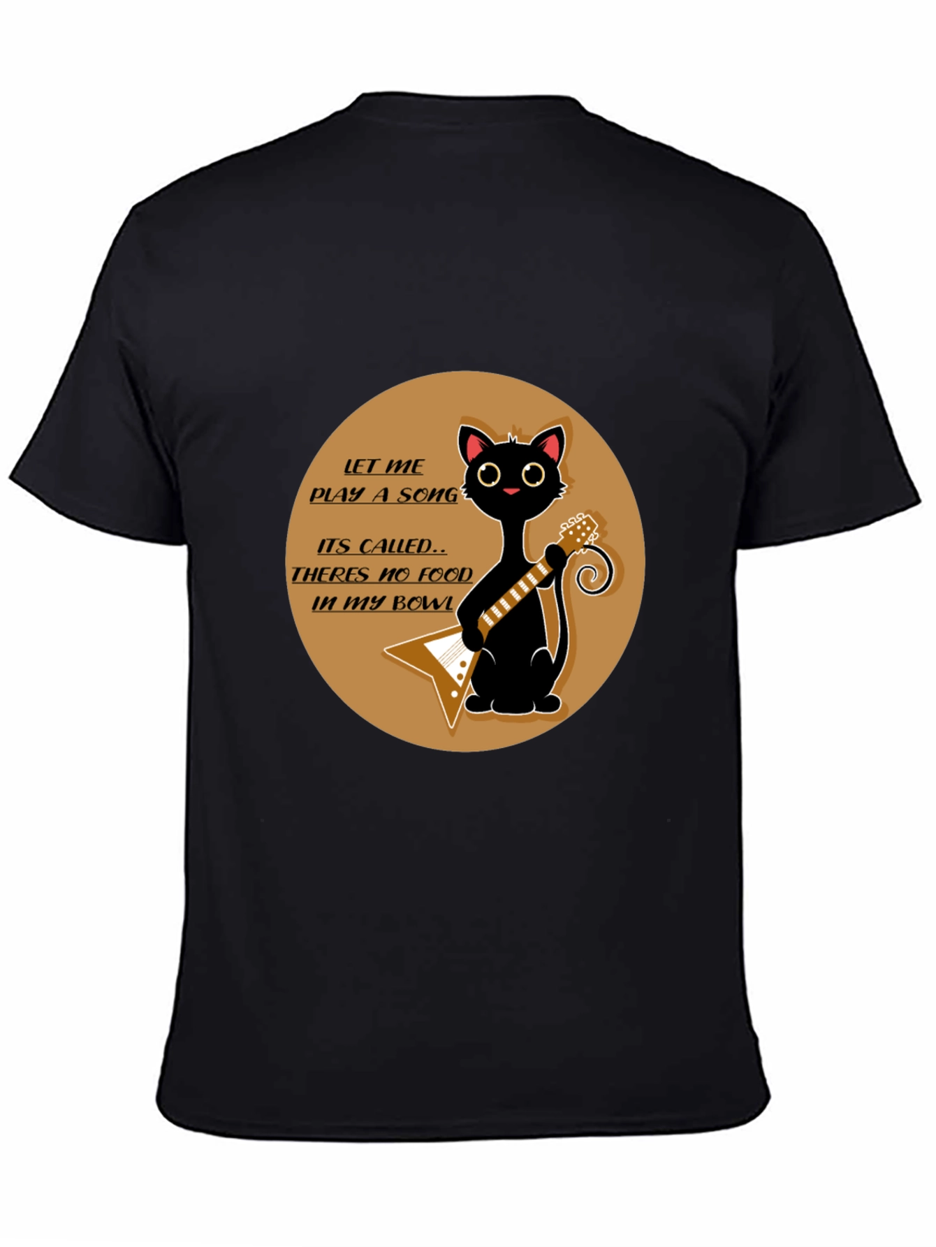 Cat Guitarist T-Shirt - No Food in My Bowl!