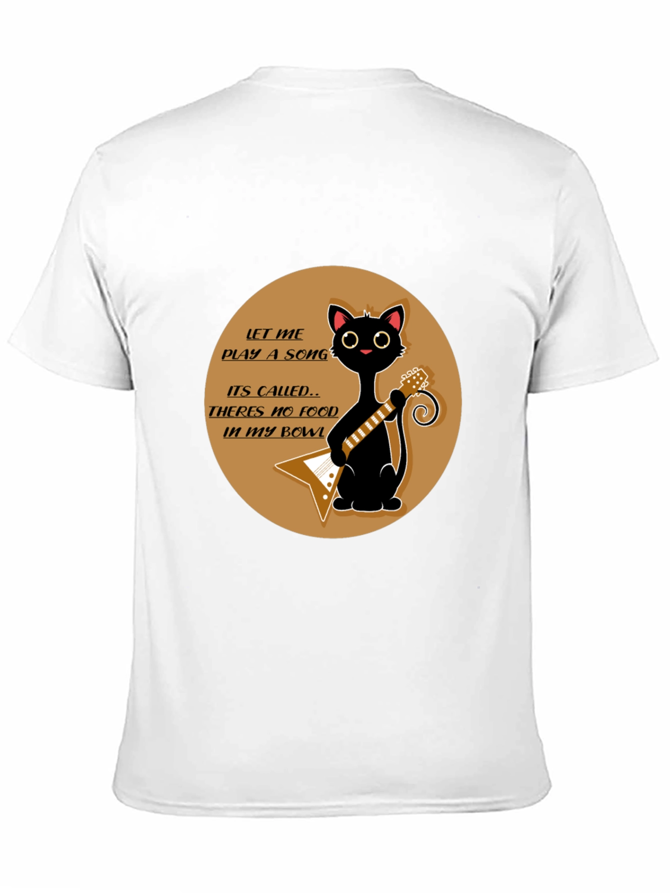 Cat Guitarist T-Shirt - No Food in My Bowl!