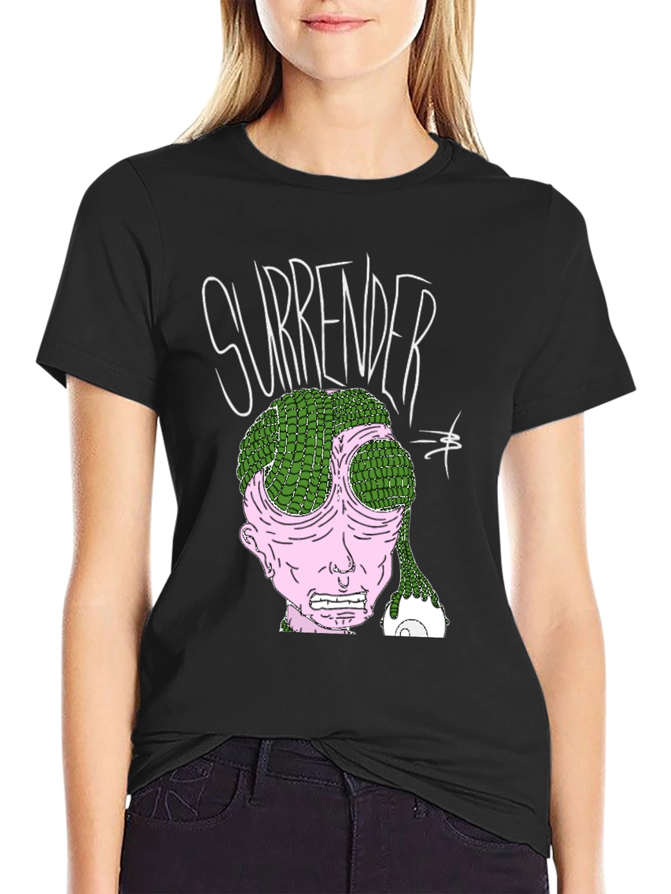 Surrender Graphic Print Black T-Shirt