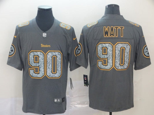 Men's Pittsburgh Steelers T.J. Watt #90 Gray Player Game Jerseys