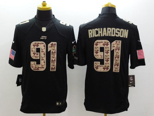 Men's New York Jets Sheldon Richardson #91 Black Game Player Jerseys