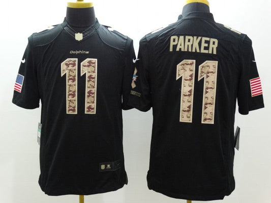 Men's Miami Dolphins DeVante Parker #11 Black Game Player Jerseys