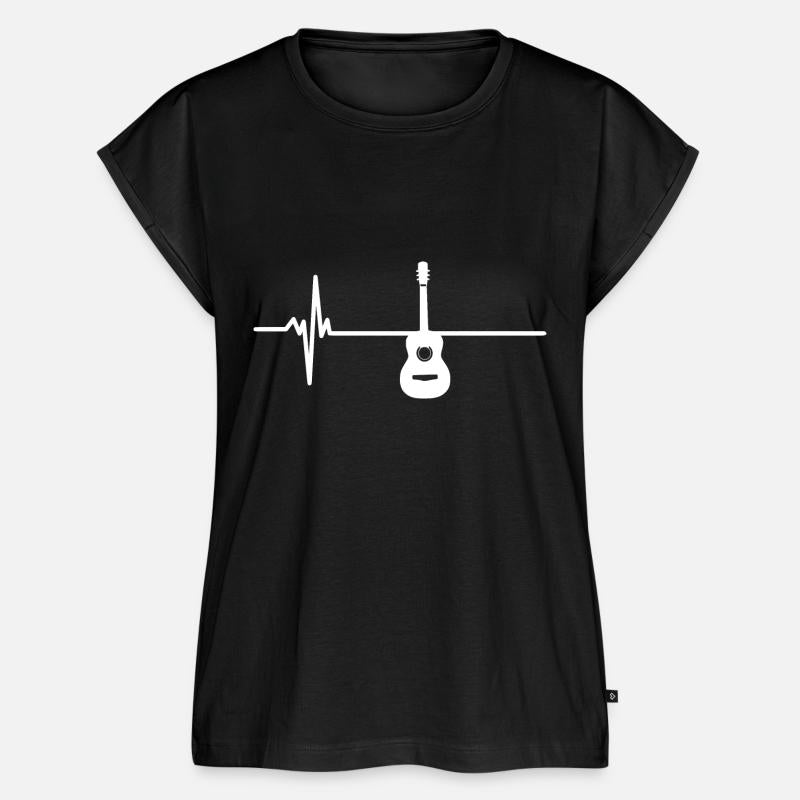 Acoustic Guitar Heartbeat Vintage Musician T-Shirt