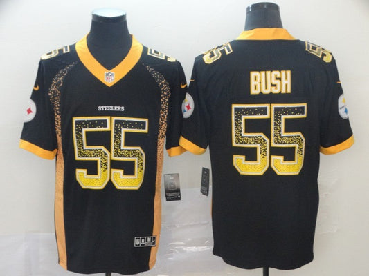 Men's Pittsburgh Steelers Devon Bush Jr. #55 Black Player Jerseys