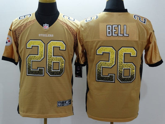 Men's Pittsburgh Steelers LeVeon Bell #26 Gold Game Jerseys