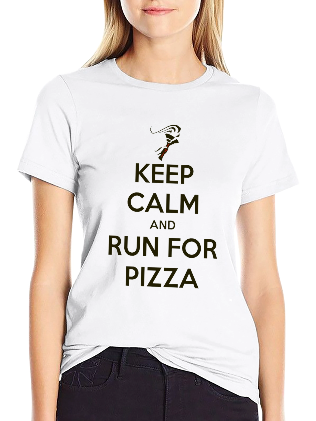 Keep Calm & Run For Pizza T-Shirt