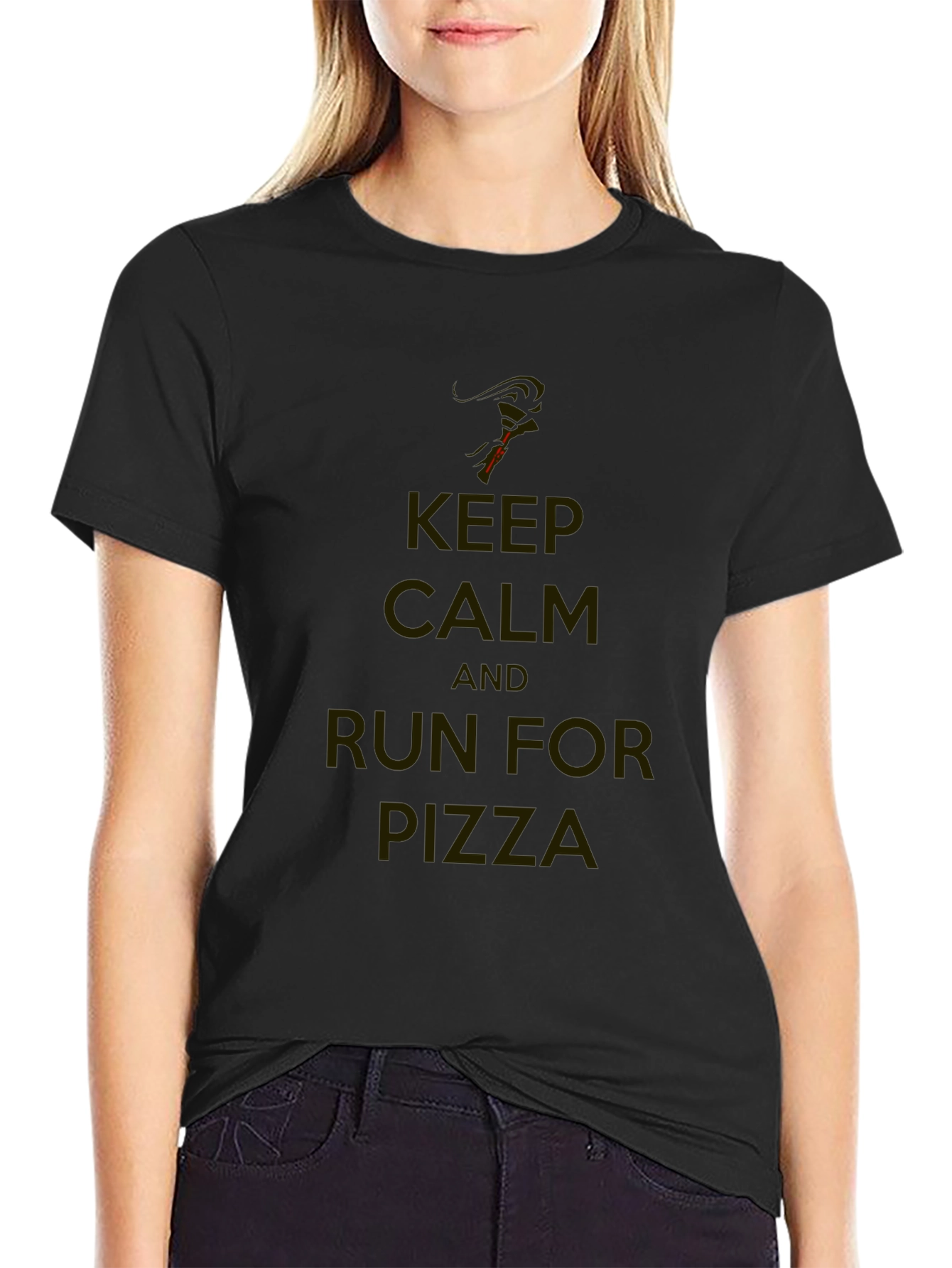 Keep Calm & Run For Pizza T-Shirt