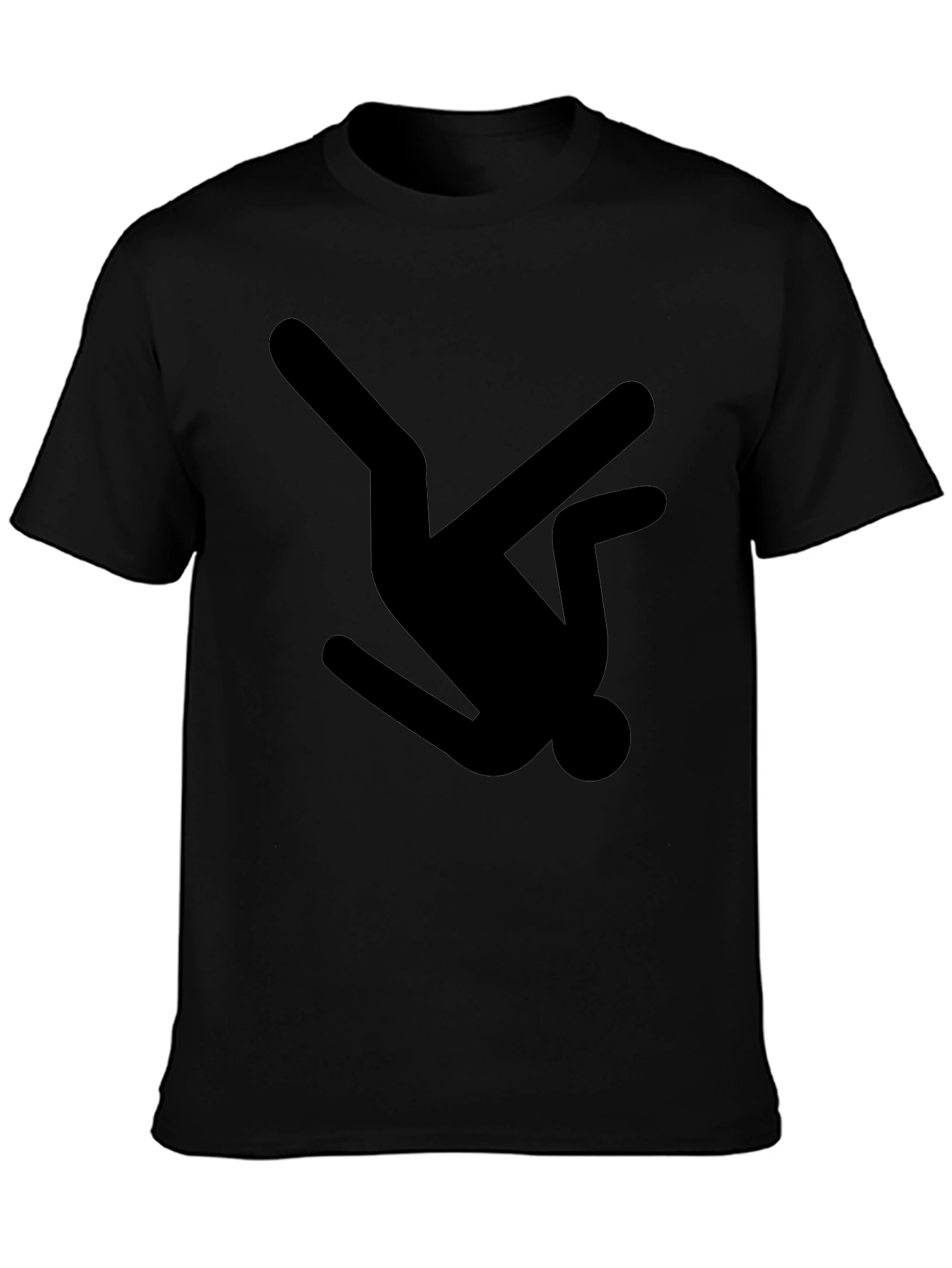 Black T-Shirt with Falling Man Graphic