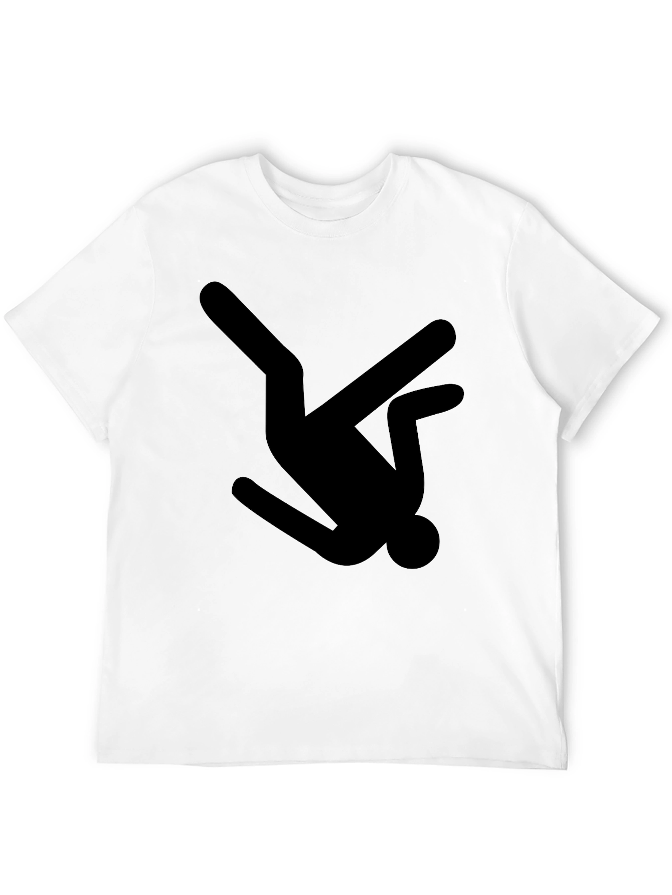 Black T-Shirt with Falling Man Graphic