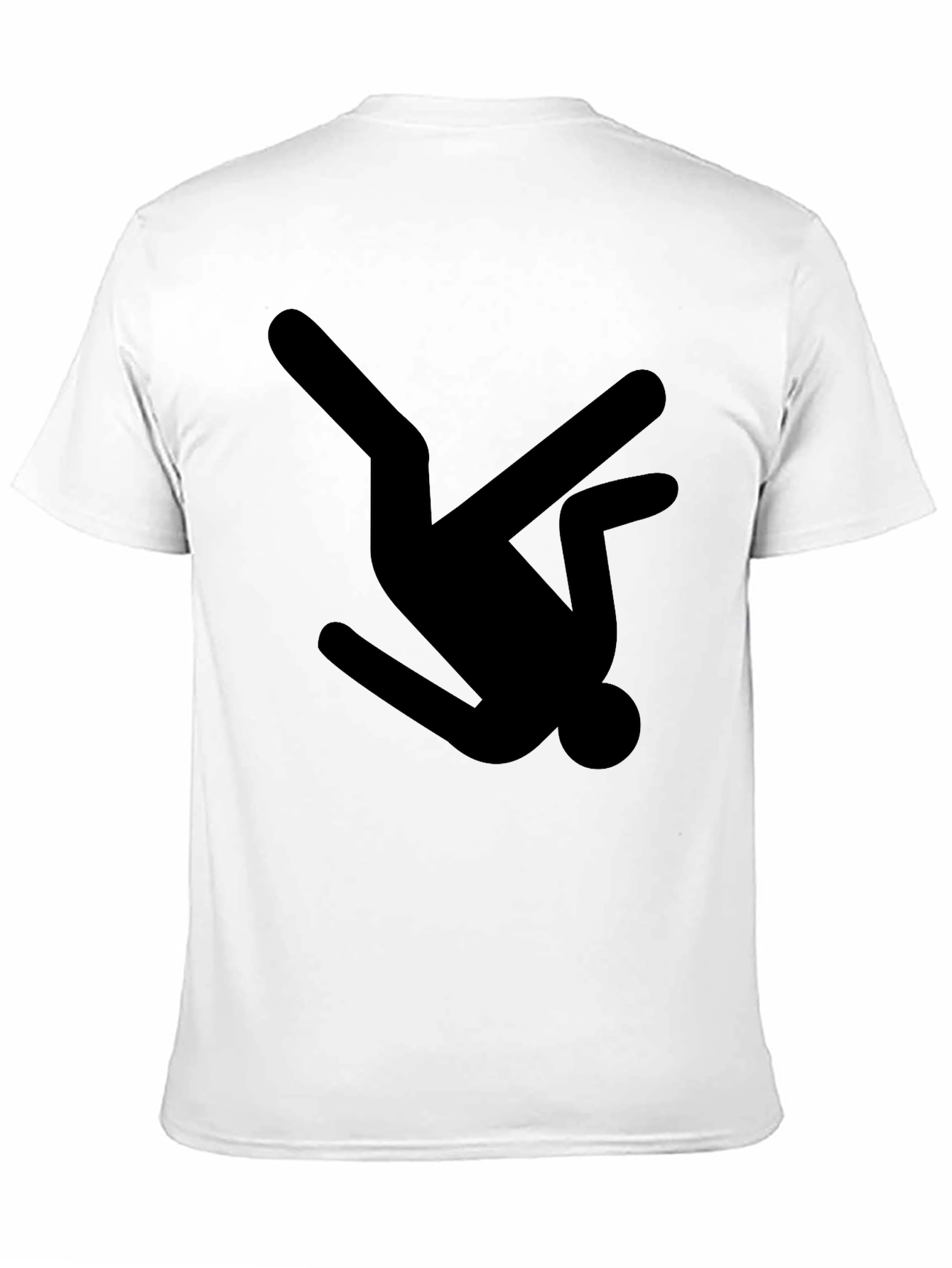 Black T-Shirt with Falling Man Graphic