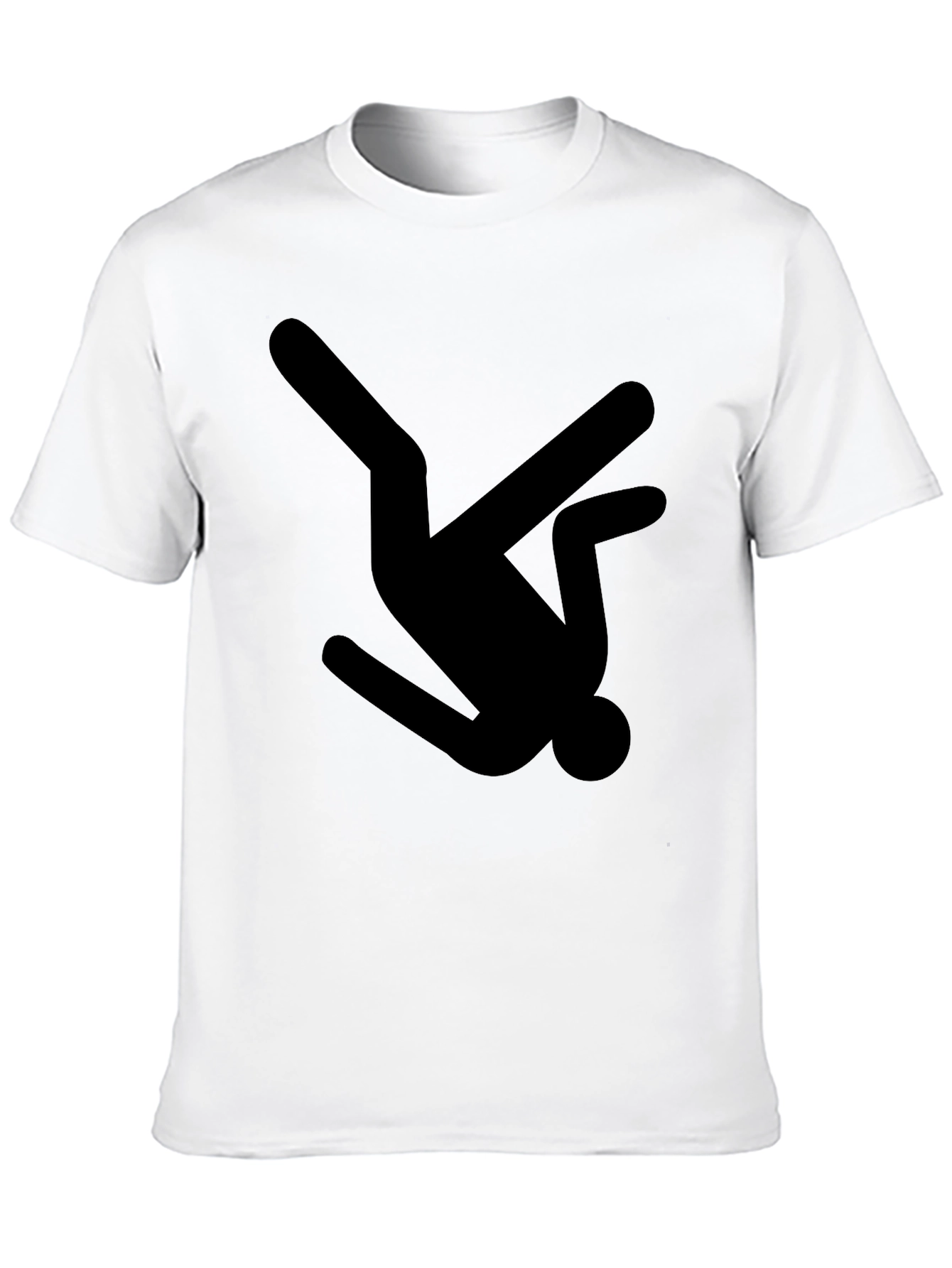 Black T-Shirt with Falling Man Graphic