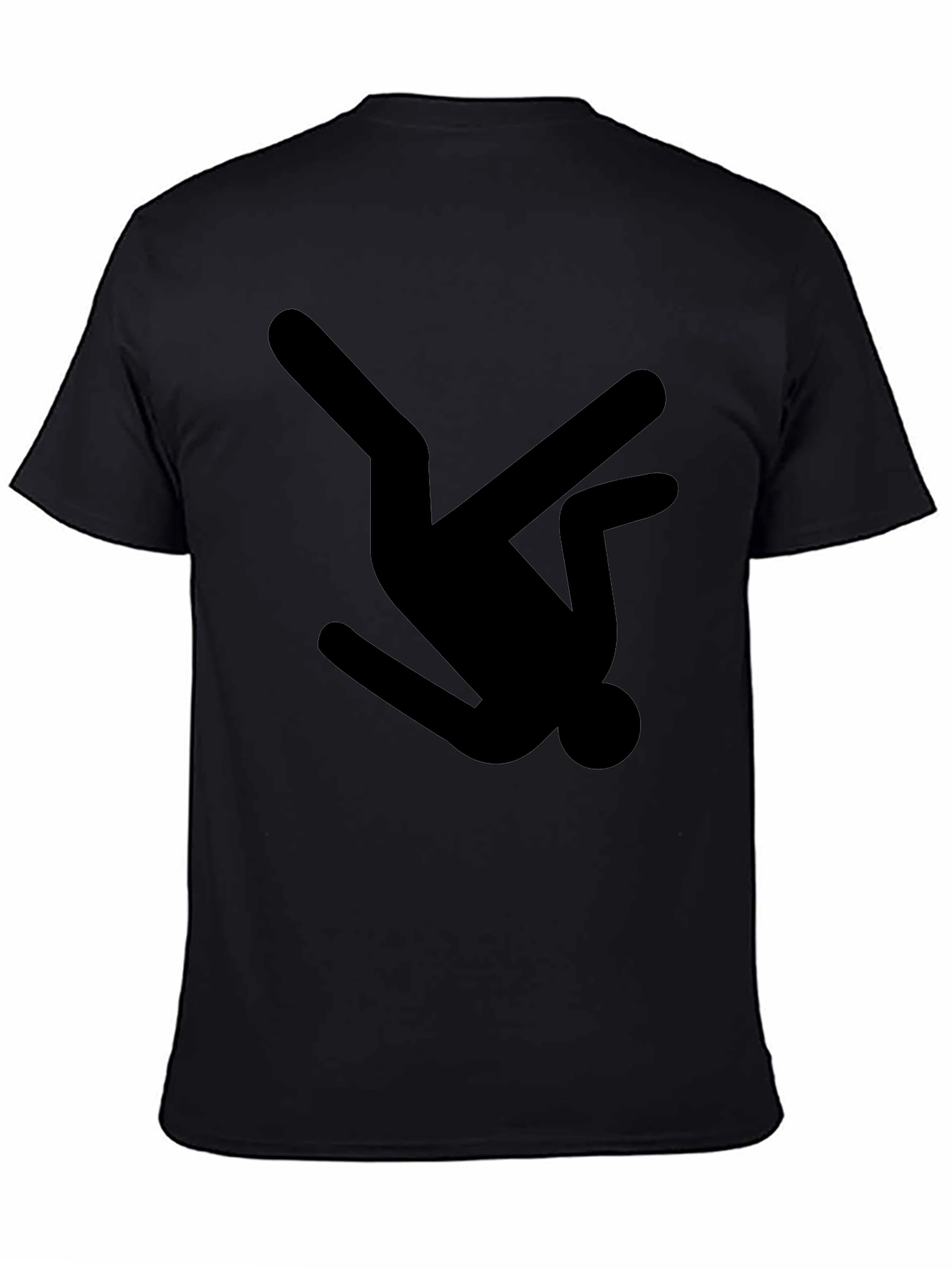 Black T-Shirt with Falling Man Graphic